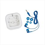 White with Blue Earbuds and Covers Open